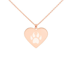 Cadena con corazón grabado en plata