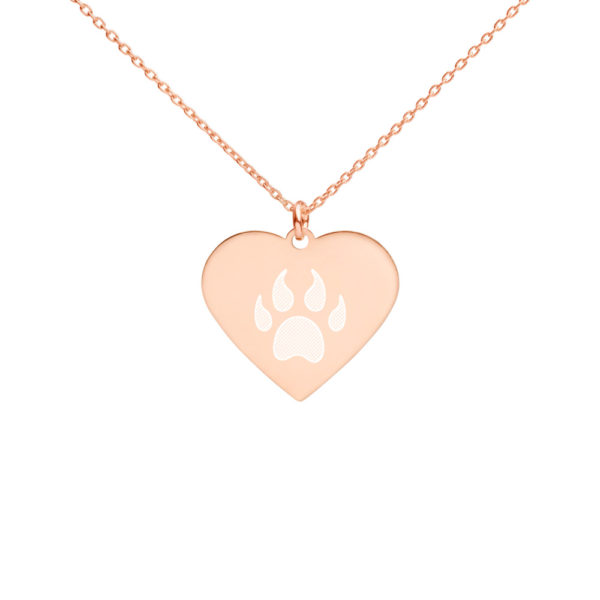 Cadena con corazón grabado en plata