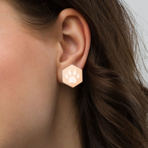 Pendientes hexagonales de plata esterlina - garra